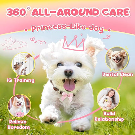 KIPRITII 25-Pack Pink Puppy Toy Set for Small Female Puppies - Includes Sweet Rope Toys, Chew Toys, Cute No-Stuffing Squeaky Dog Toy for Boredom and Teething