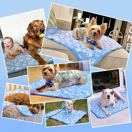 Rywell Cooling Mat for Dogs Extra Large, 44'' x 32'' Color Changing&Arc-Chill Cooling Fiber QMAX>0.5, Washable Non-Toxic Portable Kennel Dog Bed, Non-Slip&Foldable Crate Pad for Large Dog