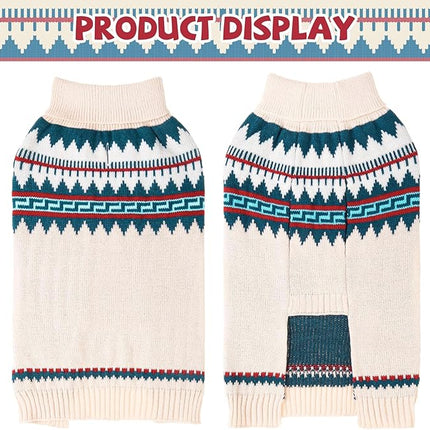 BINGPET Dog Sweater - Turtleneck Classic Knit Dog Sweaters for Small Medium Large Dogs, Pet Winter Clothes Warm Sweatshirts Outfits for Doggie and Cats Beige S