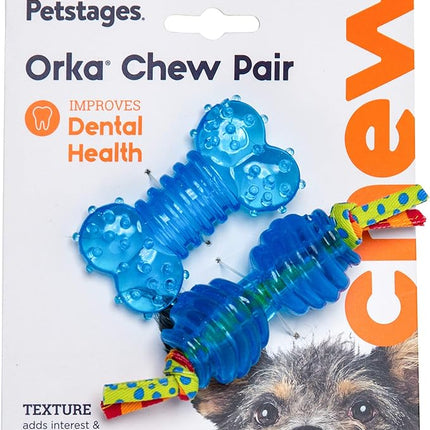 Petstages Mini Orka Chew Pair Bone & Dumbbell Dog Toys - 6 Pack