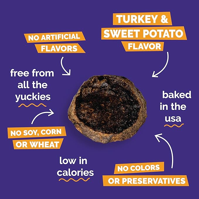 Fruitables Small Dog Treats – Whole Jerky Bites – Healthy Treats – Turkey & Sweet Potato Flavor – 5 Ounces