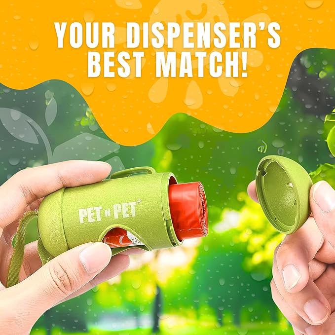 Pet N Pet 180 Counts Dog Poop Bags Rolls, 92% Plant Based Poop Bags for Dogs, Leak Proof Thick Doggie Poo Bag, Unscented Cat & Dog Waste Bag