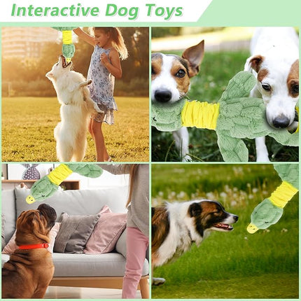 Large Plush Squeaky Dog Toys for Aggressive Chewers, Interactive Tug of War Puppy Toys for Indoor Play - Duck Stuffed Dog Toys with Soft Fabric for Small, Medium, and Large Pets
