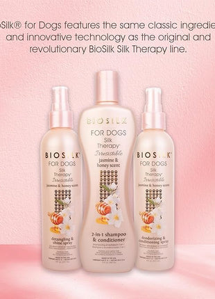 BioSilk for Dogs Silk Therapy Irresistible Deodorizing and Conditioning Spray, Scented, Jasmine and Honey Scent, Paraben Free, Made in The USA, 8 Fl Ounces