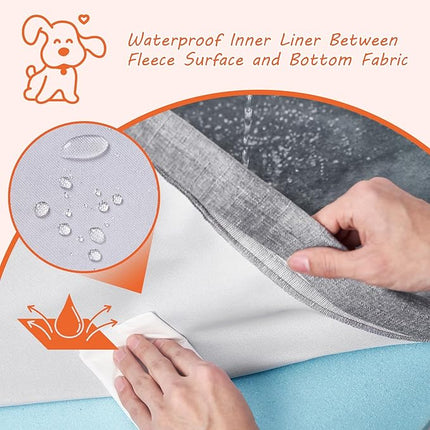 EHEYCIGA Waterproof Dog Bed Orthopedic 35"x23", Memory Foam Pet Bed for Larged Size Dogs, Washable Pet Mat with Removable Cover, Grey