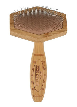 Burt's Bees for Pets Slicker Brush | Removes Loose Cat Fur, Prevents Matting | Ideal for Daily Grooming, Smooth Coat