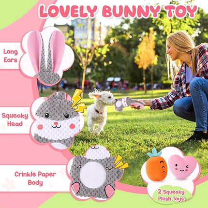 Zeaxuie Pink Puppy Toys for Teething - 9 Pack Small Dog Set With Chew, Squeaky Crinkle, Treat Ball and Interactive Rope for Puppies