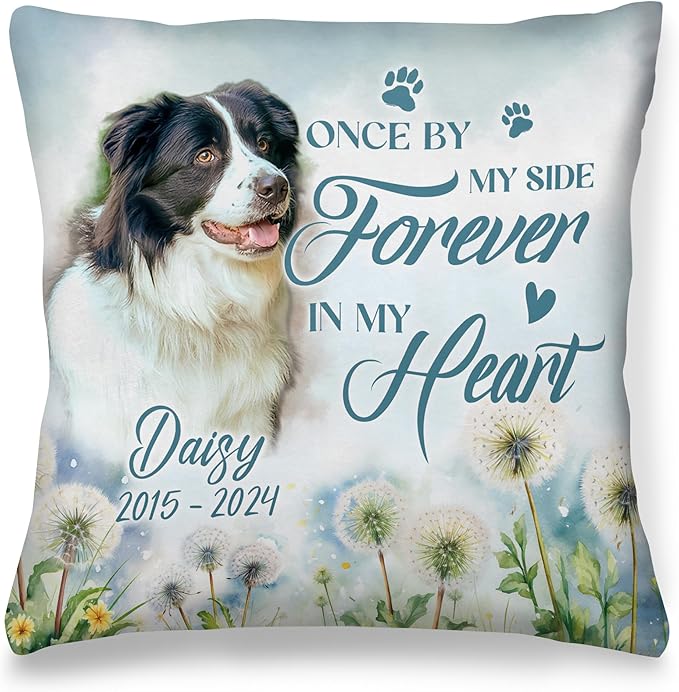 Personalized Pet Memorial Pillow with Photo, Dog Memorial Gifts for Loss of Dog, Memory Dog Loss Gift, Dog Passing Away Gifts Personalized, Pet Memorial Gifts for Dogs, Pet Keepsake Memorial