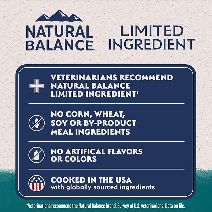 Natural Balance Limited Ingredient Adult Dry Dog Food with Healthy Grains, Chicken & Brown Rice Recipe, 24 Pound (Pack of 1)