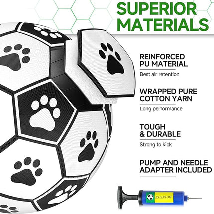 QDAN Dog Toys Dog Balls, World Cup Dog Soccer Ball with Straps, Dog Birthday, Herding Ball, Durable Balls for Small Medium Pet, Puppy Outdoor Toy (6 Inch)
