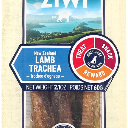 ZIWI Dog Chews and Treats – Lamb Trachea - All Natural, Air-Dried, Single Protein, Grain-free, High-Value Treat, Snack, Reward 2.1 Ounce (Pack of 1)