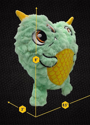 Bite Force - Durable & Strong Dog Toy Blue Two Headed Monster with Squeaker, Kevlar-Reinforced for Aggressive chewers.