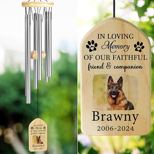 Pet Memorial Gifts, Personalized Pet Memorial Wind Chimes, Pet Loss Gifts, Dog Memorial Gifts for Loss of Dog, Pet Loss Sympathy Gift, Pet Remembrance Gift, in Memory of Pet - Friend and Companion