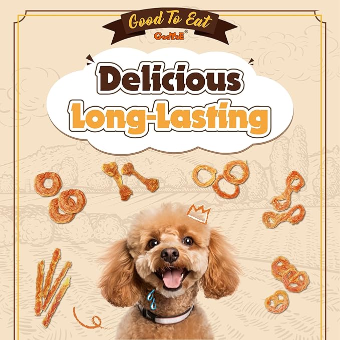 Gootoe Turkey Tendon Dog Treats, Twists (S) 5 oz, USA-Sourced Turkey Tendon, Natural Snack, Premium Puppy Chews, Hypoallergenic, Rawhide-Free, Reseal Value Bags, Sizes for Small Dogs