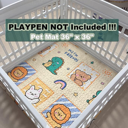 New Upgrade Dog Playpen Mat 2-Pack Crate Mat Puppy Pads, Personalized Dog Crate Pad,[PLAYPEN NOT Included!],Reusable Whelping Playpen Crate Super Absorbing Washable Pet Mattress Pads Pet Training Pads