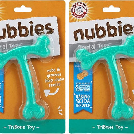 Arm & Hammer For Pets Ora-Play T-Bone Dental Chew Toy for Dogs -( Pack of 2(| Best Dog Chew Toy for The Toughest Chewers | Reduces Plaque & Tartar Buildup Without Brushing, Peanut Butter Flavor