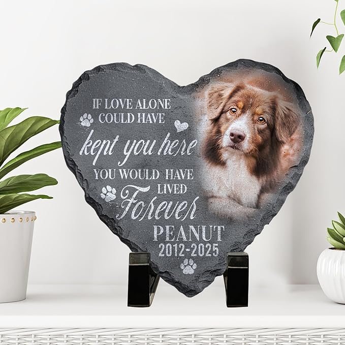 Personalized Dog Memorial Gifts for Loss of Dog, Custom Pet Memorial Stone with Photo Name Date, Stones for Dogs, Gift for Cat Lovers, Bereavement Sympathy Gift for Pet Lover, Quote 4