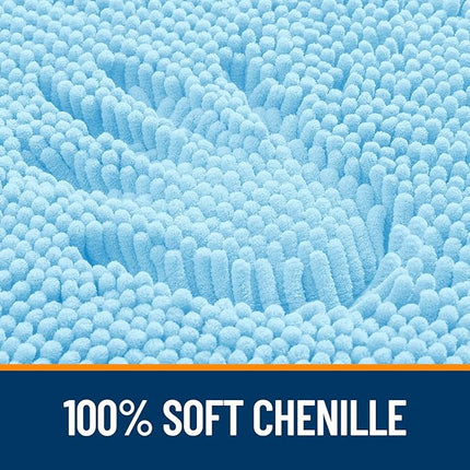 OLANLY Toilet Rugs U-Shaped 24x20, Extra Soft Absorbent Chenille Contour Bathroom Rugs for Toilet, Dry Quickly, Machine Washable, Non-Slip Bath Mat, Sky Blue