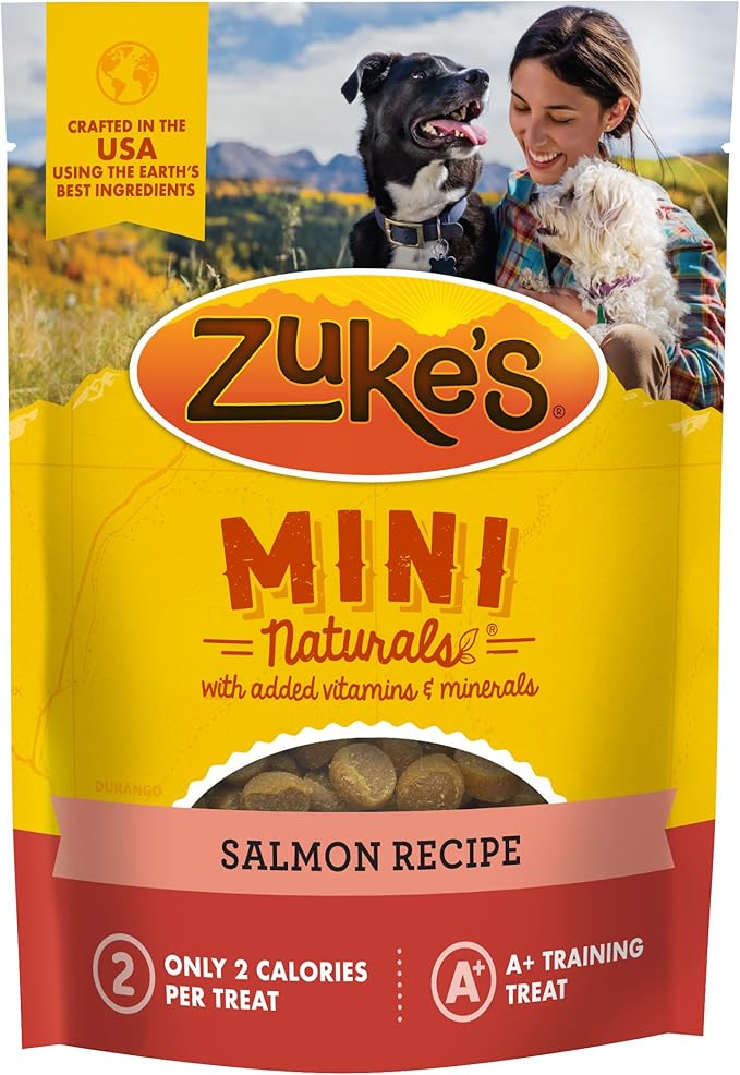 Zuke’s Mini Naturals Dog Training Treats for Dogs of All Sizes, Pet Treats made with Real Salmon, 16 oz. Resealable Pouch - 16 oz. Bag