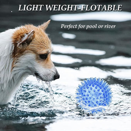 6pack Squeaky Dog Toys Spiky Dog Balls Cleans Teeth and Promotes Dental and Gum Health for Your Pet Squeaker Ball Toys for Aggressive Chewers (S 6PACK)