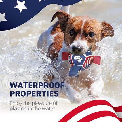 QDAN Puppy Balls, Dog Toys, Dog Balls with Straps for Small Breed, Soccer Ball for Dogs, Puppy Toys, Dog Birthday Gift (Flag, 3.5 inch)