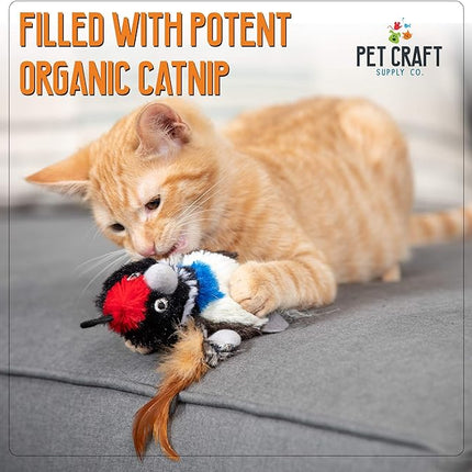 Pet Craft Supply Kitty Condor Crazy Catnip, Funny Cuddling Chasing Hunting Irresistible Stimulating Soft Plush Boredom Relief Interactive Cat Toy with Realistic Feathers, All Breed Sizes (Pack of 2)