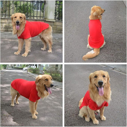 Lovelonglong Pet Clothing Dog Costumes Basic Blank T-Shirt Tee Shirts for Large Dogs Red XXXXL