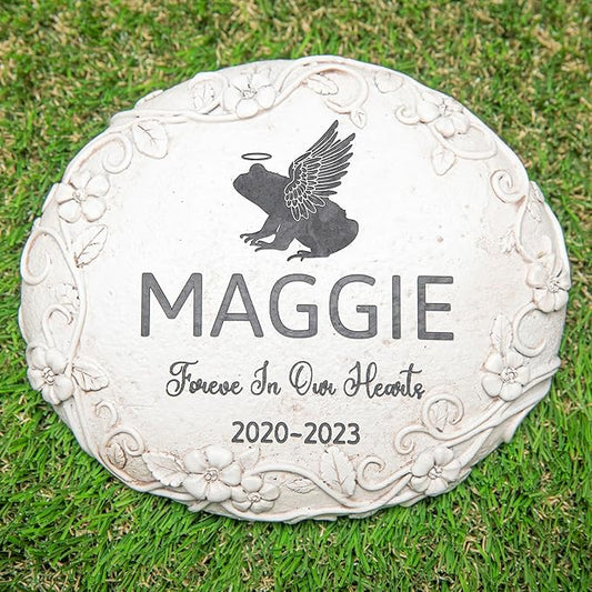 20 Personalized Frog Memorial Stone Designs – Outdoor Weatherproof Pet Memorial Stones for Headstones, Tombstones, Gravestones, and Grave Markers – Memorial Gifts for The Loss of a Frog