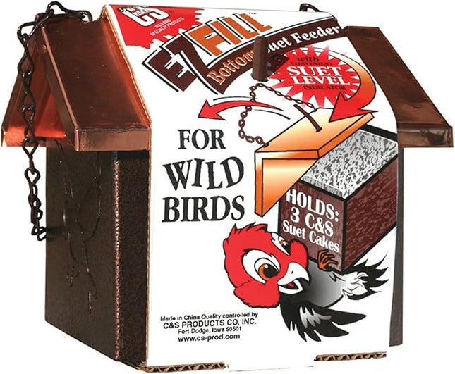 C&S Wild Bird Copper EZ Fill 3 Suet Cake Bottom Feeder