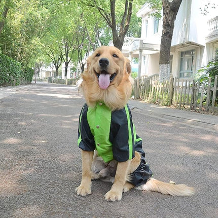Lovelonglong Dog Hooded Raincoat, Small Dog Rain Jacket Poncho Waterproof Clothes with Hood Breathable 4 Feet Four Legs Rain Coats for Small Medium Large Pet Dogs Green S