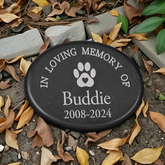 Dog Memorial Stone, in Loving Memory of Pet, Loss of Pet Sympathy Gift, Pet Memorial Gifts for Dogs Cats, Personalized Dog Memorial Gifts