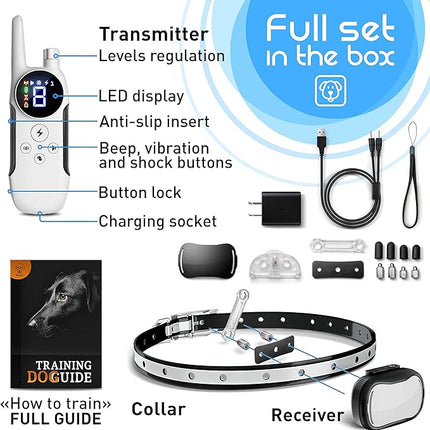 Extra Small Size Dog Training Collar with Remote for Small Dogs 5-15lbs and Puppies with Shock - Waterproof and 1000 Ft Range