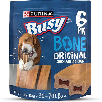 Purina Busy Bone Adult Dog Chew Bone Treats, Original - 6 ct. Pouch