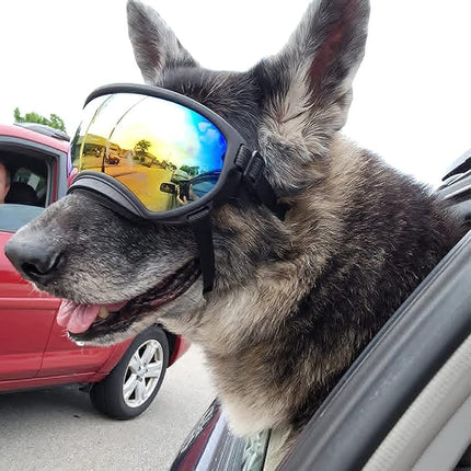Large Dog Sunglasses with Adjustable Strap UV Protection, Winproof, Suitable for Medium-Large Dogs