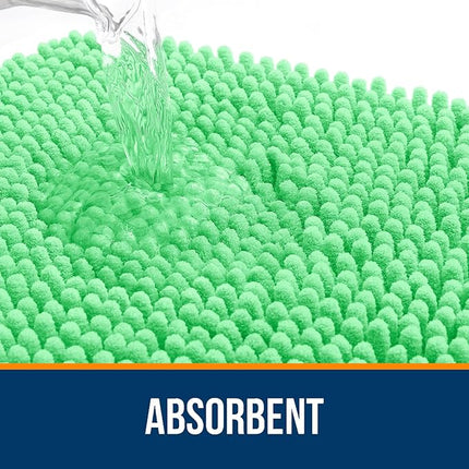 OLANLY Bathroom Rugs 44x24, Extra Soft Absorbent Chenille Bath Rugs, Rubber Backing Quick Dry, Machine Washable Bath Mats for Bathroom Floor, Tub and Shower, Home Decor Accessories, Mint Green