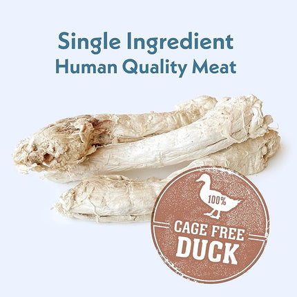 Fresh Is Best Freeze Dried Dog Treats – Raw Freeze Dried Cat Treats in Resealable Zipper Bag – High-Protein Duck Necks for Dogs & Cats – Made in The USA