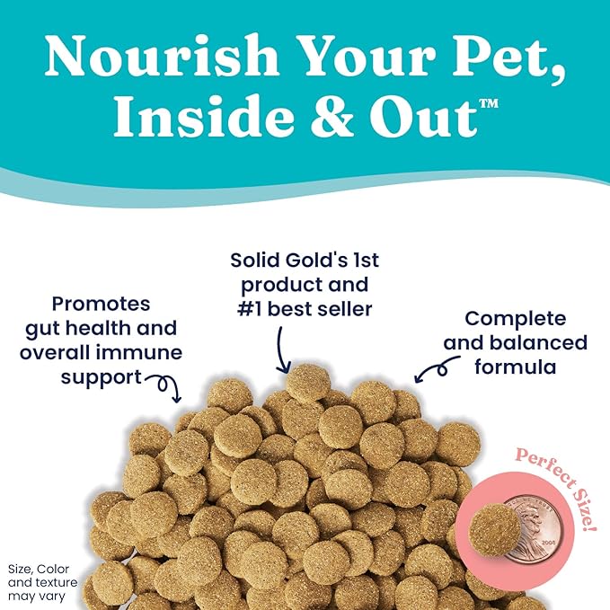 Solid Gold, Hund-N-Flocken, Dog Food Dry with Lamb, Rice and Omega 3 Fish Oil for Dogs, Probiotics, 24 LB