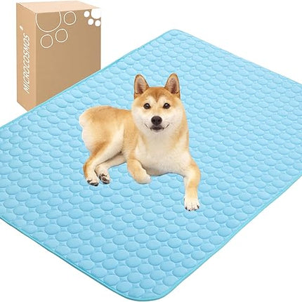 MICROCOSMOS Summer Cooling Mat & Sleeping Pad- Water Absorption Top, Materials Safe, Easy Carry, EZ Clean. Keep Cooling for Pets, Kids and Adults.(Blue, 59" x 40")