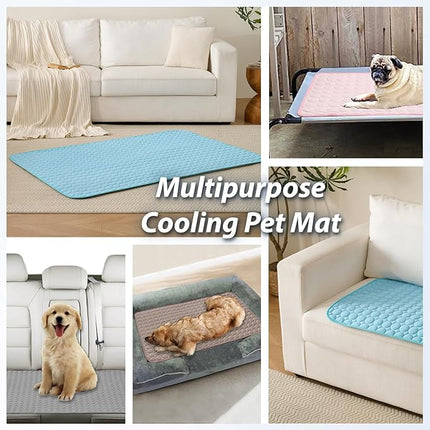 MICROCOSMOS Summer Cooling Mat & Sleeping Pad- Water Absorption Top, Materials Safe, Easy Carry, EZ Clean. Keep Cooling for Pets, Kids and Adults.(Grey, 24" x18")