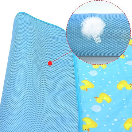 NACOCO Summer Pet Cooling Mat - Cat Dog Cushion Pad Sleeping Cool Ducks Comfortable Soft for Pets Kids and Adults(Blue Duck, S)