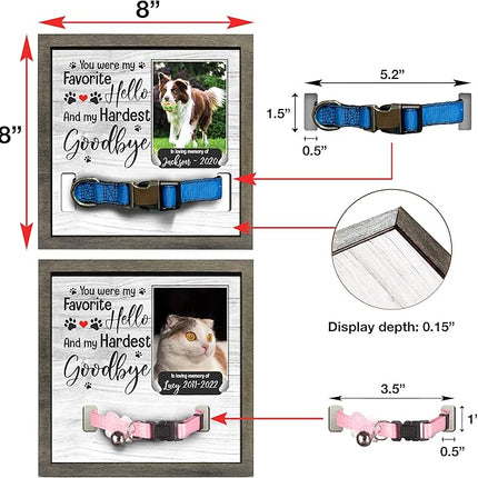 Bfi Gift Personalized Dogs Picture Frame Collar Keepsake Memorial Pet Frames Bereavement Gifts Wood Frame Deceased Dogs Gifts Grieving Pet Passing Away Picture Upload Meaningful Birthday Idea