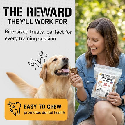 Dog Chits Lamb Lung Fillets Dog and Puppy Treats - Low Fat, High Protein Single Ingredient Dog Treat - Easy to Break Slices - Great for Training - Made in USA, 6 oz. Bag