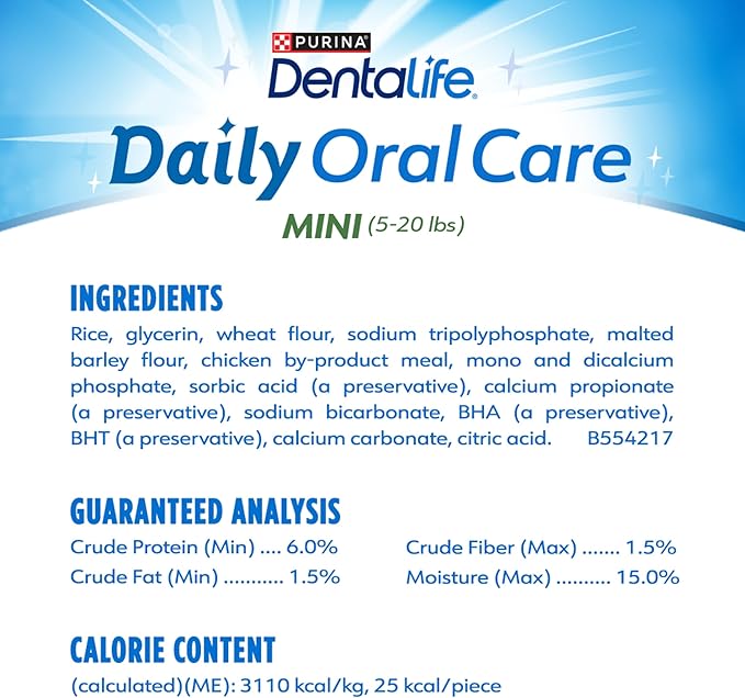 DentaLife Daily Oral Care Dog Treats for Small Dogs 5-20 lbs., Chewy Dental Treat to Freshen Breath and Fight Tartar, Chicken Flavor, 17.1 oz., 58 Chews - 58 ct. Pouch