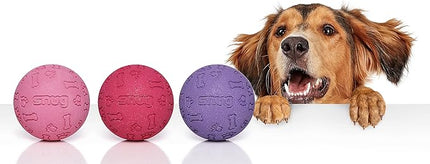 Snug Rubber Dog Balls for Small and Medium Dogs - Tennis Ball Size - Virtually Indestructible (3 Pack - Chic)