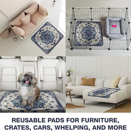 PUPIBOO Washable Pee Pads for Dogs and Cats - Super Absorbent Reusable Puppy Training Pads - 100% Waterproof, Leak-Proof & Non-Slip Whelping Pads for Pet Housebreaking