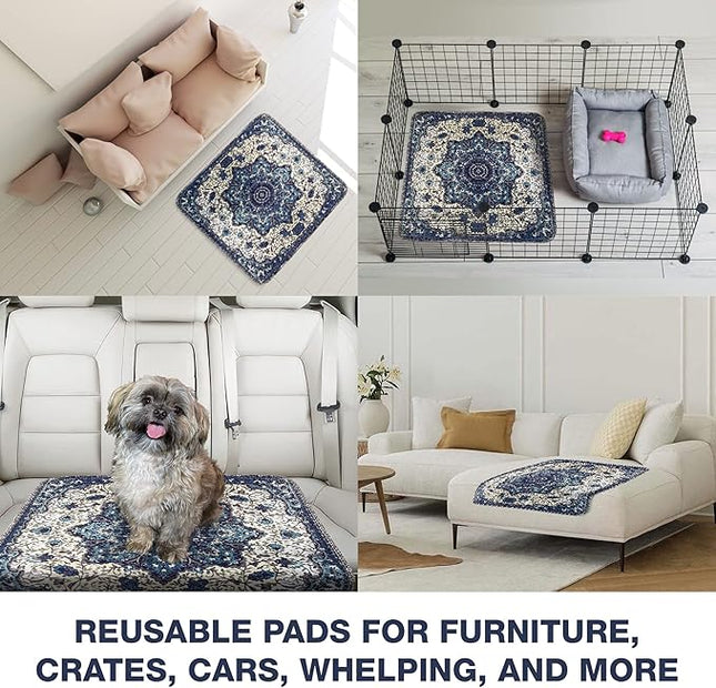 PUPIBOO Washable Pee Pads for Dogs and Cats - Super Absorbent Reusable Puppy Training Pads - 100% Waterproof, Leak-Proof & Non-Slip Whelping Pads for Pet Housebreaking