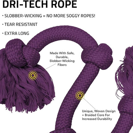 Playology Rope Toys for Dogs | Tug of War Dog Toy for Aggressive Chewers | Bacon Scented Dog Toys | Mega Rope Toy for Interactive Play