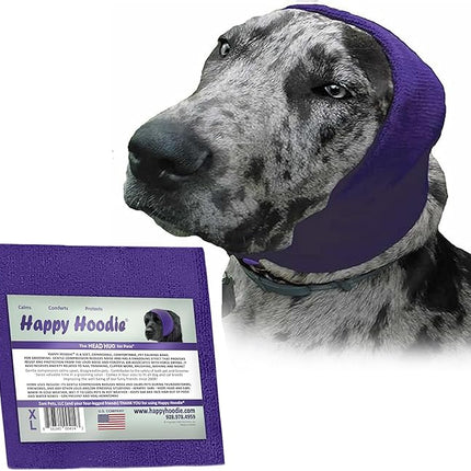 Happy Hoodie The Original Dog & Cat Calming Band - American Brand - Anxiety Relief/Noise Protection-Grooming-Thunder-Fireworks (X-Large, Purple) - Since 2008