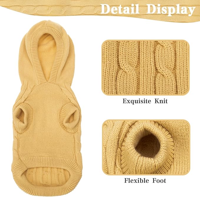 PUPTECK Winter Dog Cat Sweater Coat - Soft Cold Weather Clothes Knitwear for Kitties & Small Dogs Indoor Outdoor Walking Warm, Knitted Classic for Doggies Kitties