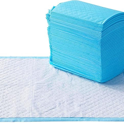 Amazon Basics Heavy Duty Dog and Puppy Pee Pads, 5-Layer Leak-Proof Ultra Absorbent, Quick-Dry Surface, Potty Training, Regular (24x23"), 80 Count, Blue & White